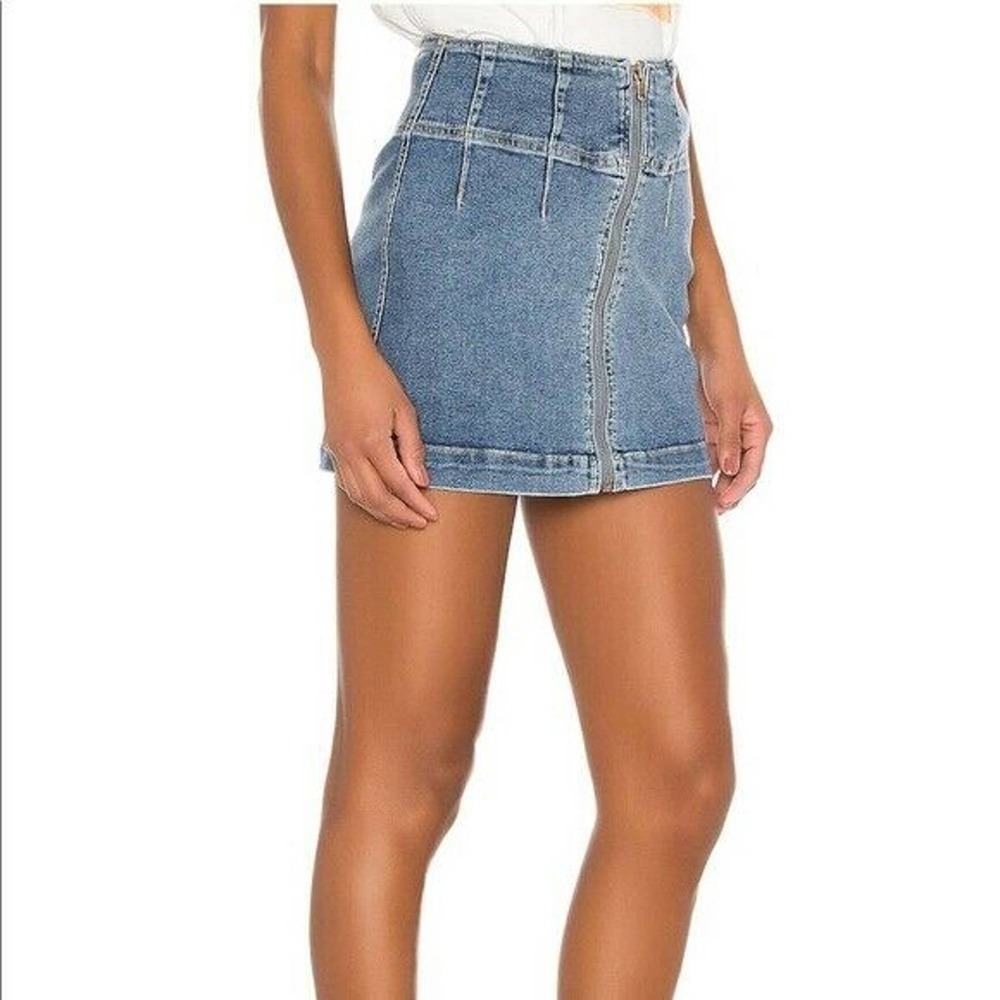 Free People Virgo Mini Skirt Indigo Blue Size 25